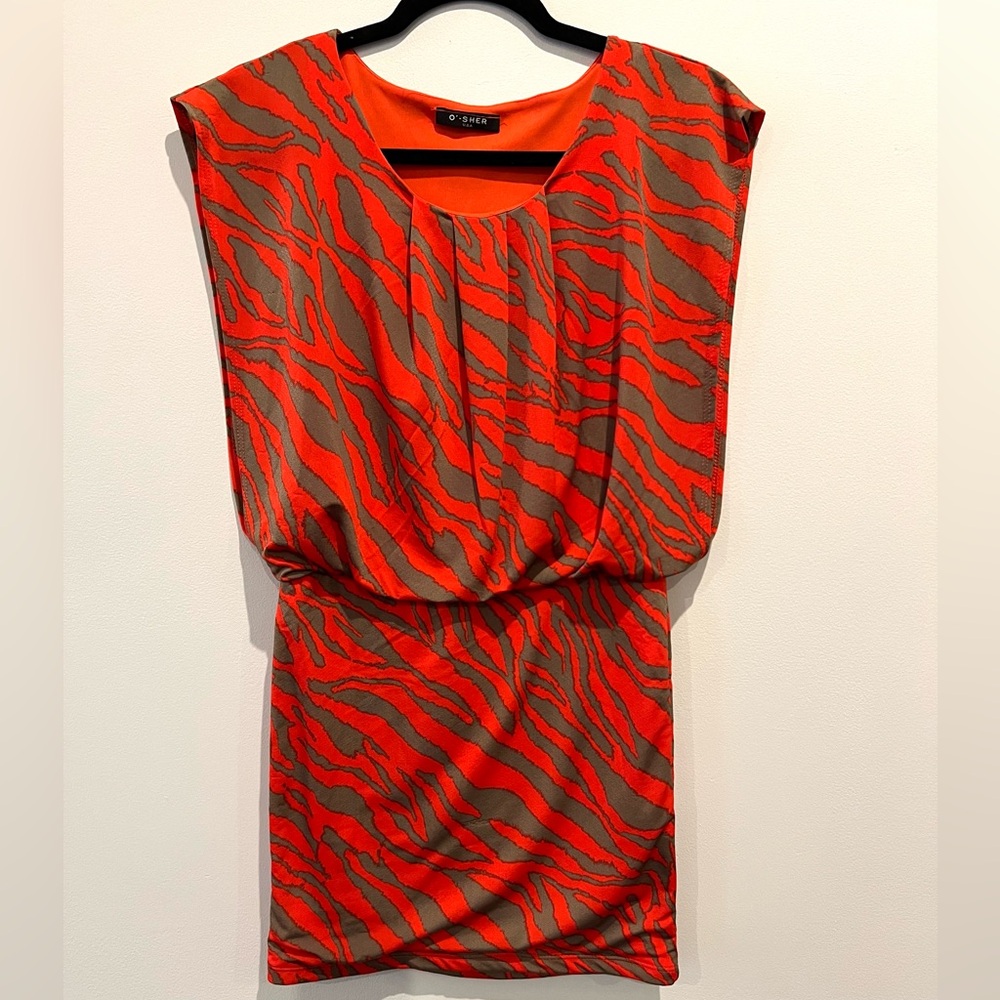 Red and Brown Zebra Print Dress